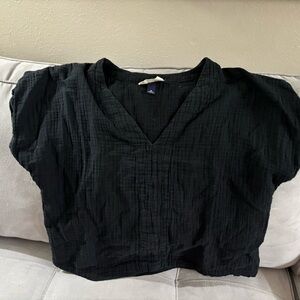 Universal Thread Black Relaxed Puff Sleeve Blouse